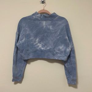 Blogilates Popflex Cropped Blue White Sweatshirt M